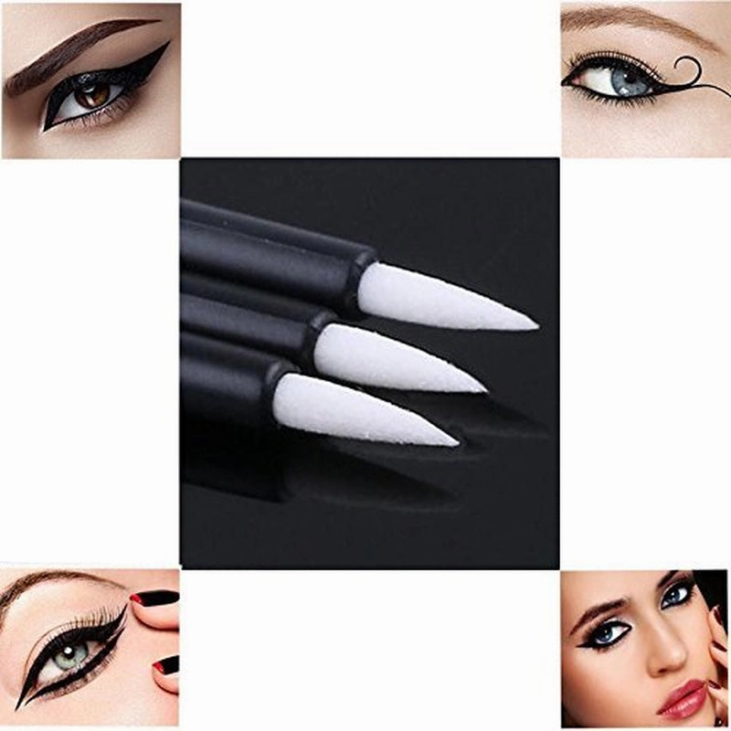 100PCS Disposable Eyeliner Brush, Makeup Brushes Applicator, Cosmetic Eye Wands, Eyeliner Brush Applicator for Lip Liners, Eye Makeup, Eyelashes and Detail Painting (Black)