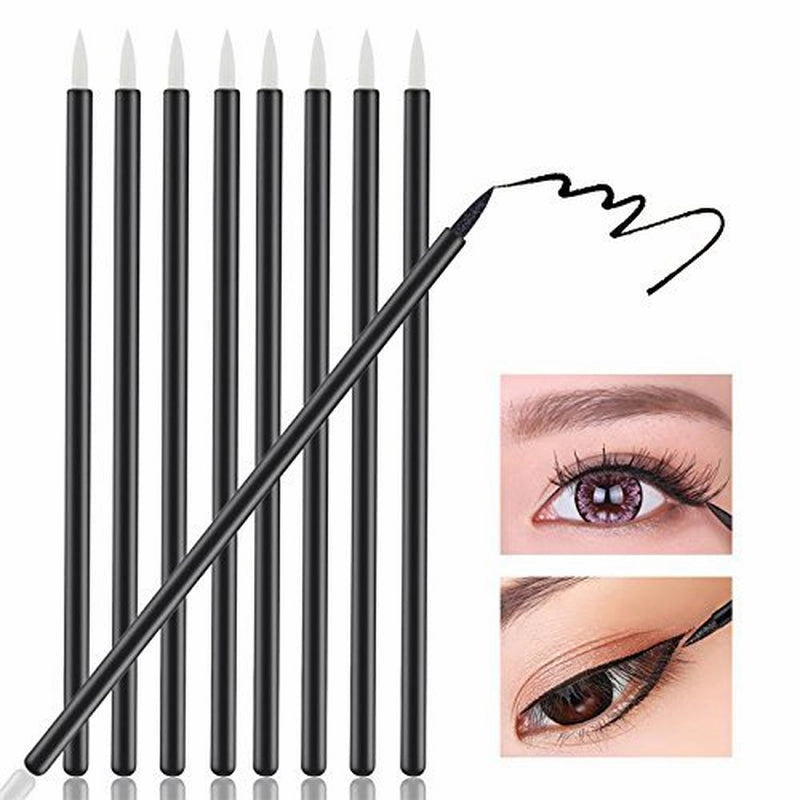100PCS Disposable Eyeliner Brush, Makeup Brushes Applicator, Cosmetic Eye Wands, Eyeliner Brush Applicator for Lip Liners, Eye Makeup, Eyelashes and Detail Painting (Black)