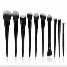 10 Pieces Of Makeup Brush Set, Full Set Of Black Powder Eye Shadow Brush Beauty Tools