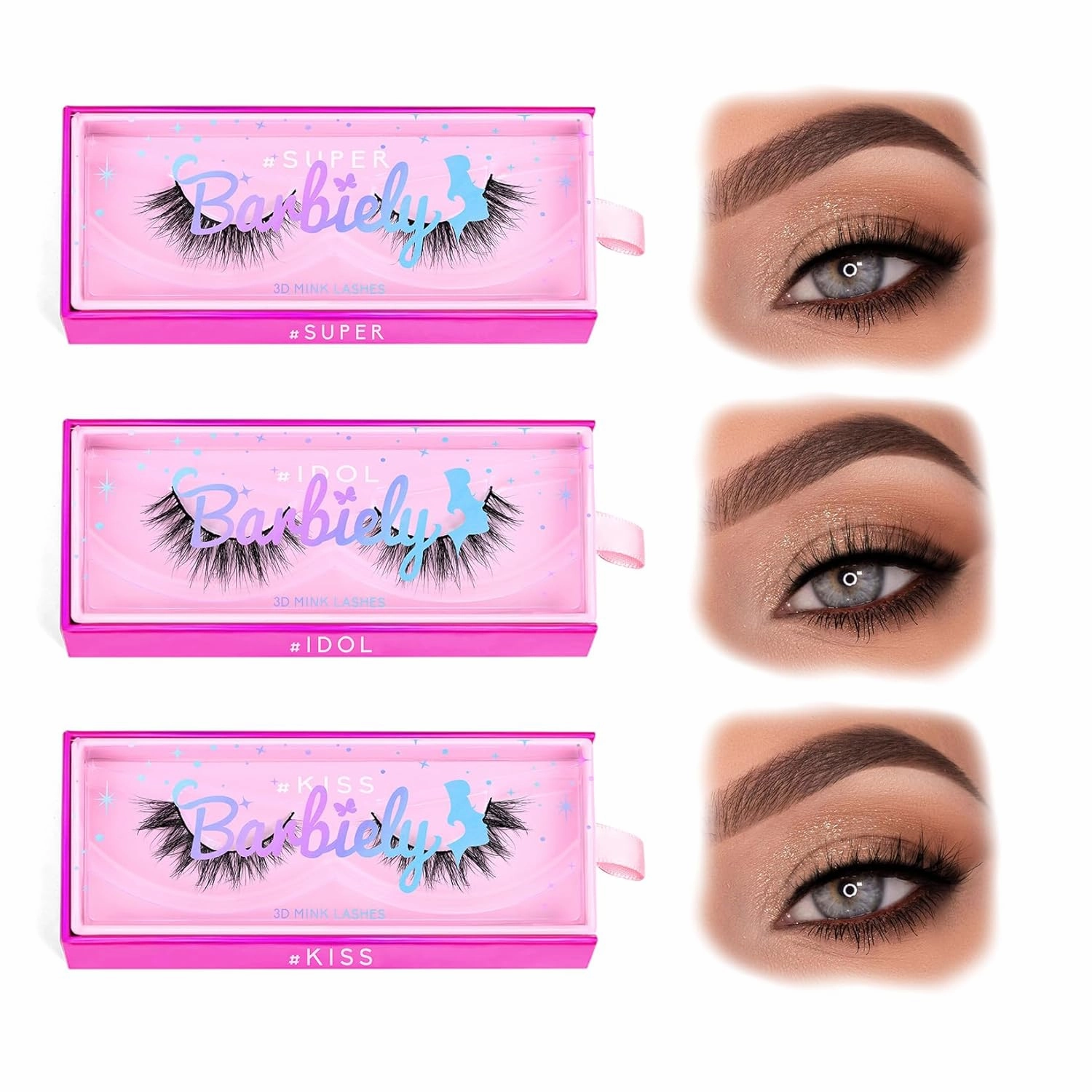 15mm Natural Lashes, 3D Real Mink Eyelashes, 3 Pairs Short Wispy False Lashes, Handmade Natural Look Lashes, Soft Reusable Non-Irritating Fake Eye Lashes, Cruelty Free (Super Natural)