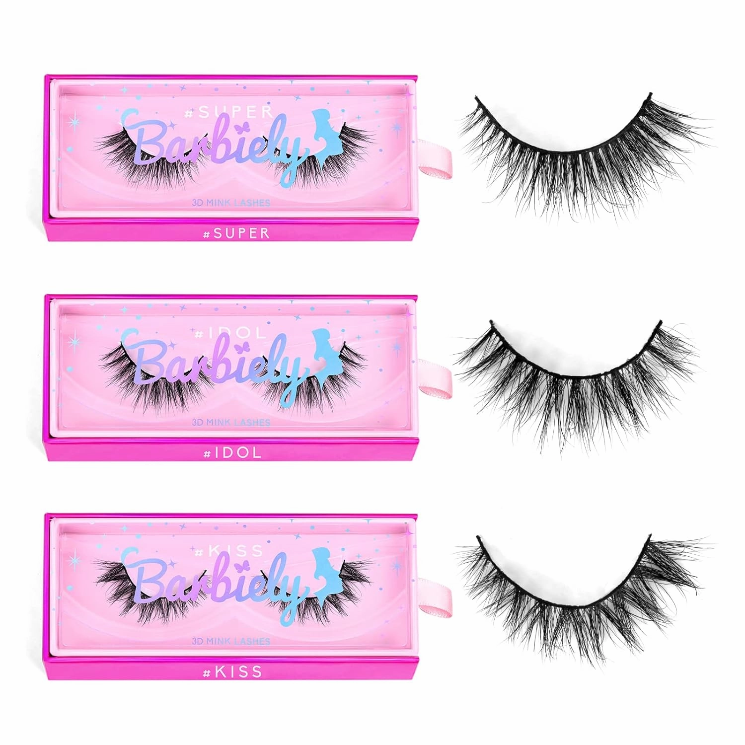 15mm Natural Lashes, 3D Real Mink Eyelashes, 3 Pairs Short Wispy False Lashes, Handmade Natural Look Lashes, Soft Reusable Non-Irritating Fake Eye Lashes, Cruelty Free (Super Natural)