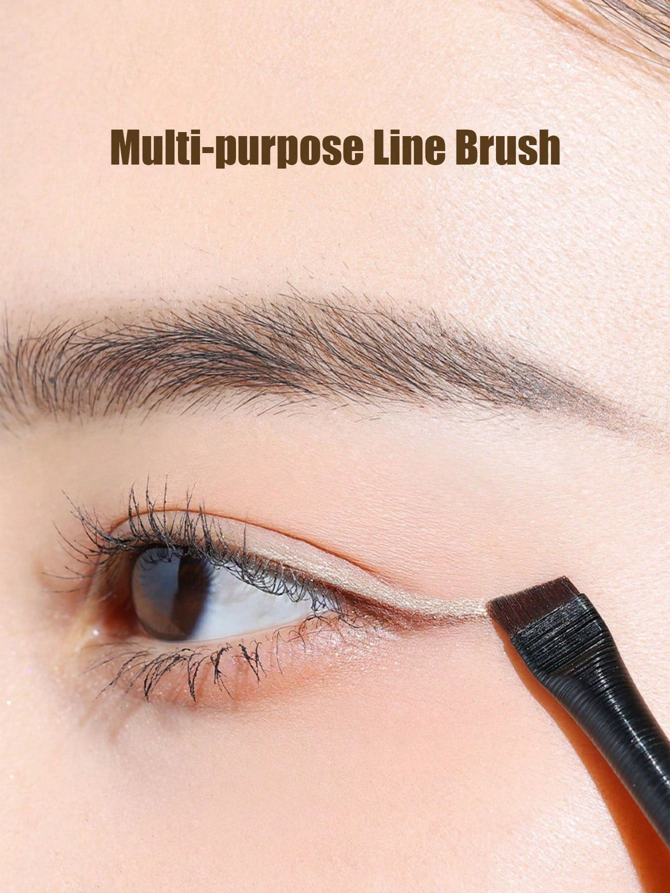 1pc Eyeliner Brush Set Including Moon-Shape Eyeliner Brush, Tapered Blending Brush, Highlighter Brush, Detail Brush And Extremely Thin Eyeliner Brush