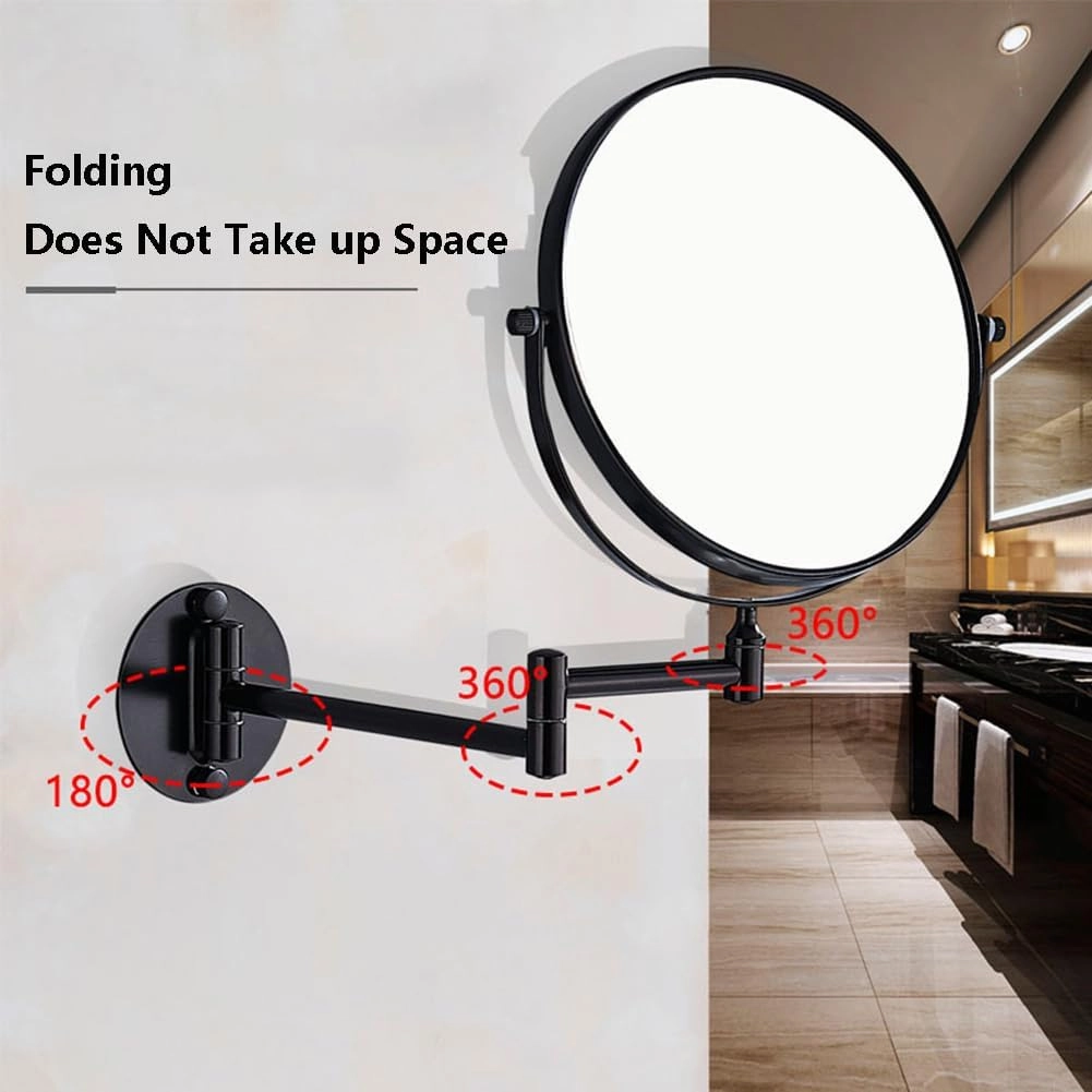 1x/3x Wall Mounted Makeup Mirror, Double Sided Vanity Mirror with Magnification, 360º Swivel Extendable Shaving Mirror Best Gift for Mother Girlfriend, 6 inch