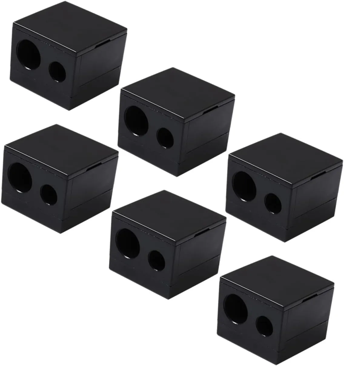 4sets Dual Hole Pencil Sharpener for Bulk Makeup Pencils Brow Tool for Shaping Eyebrow Liner Cosmetic Tool 6pcs*4