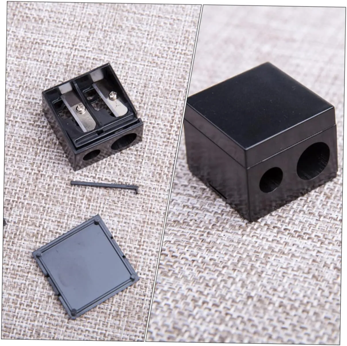 4sets Dual Hole Pencil Sharpener for Bulk Makeup Pencils Brow Tool for Shaping Eyebrow Liner Cosmetic Tool 6pcs*4