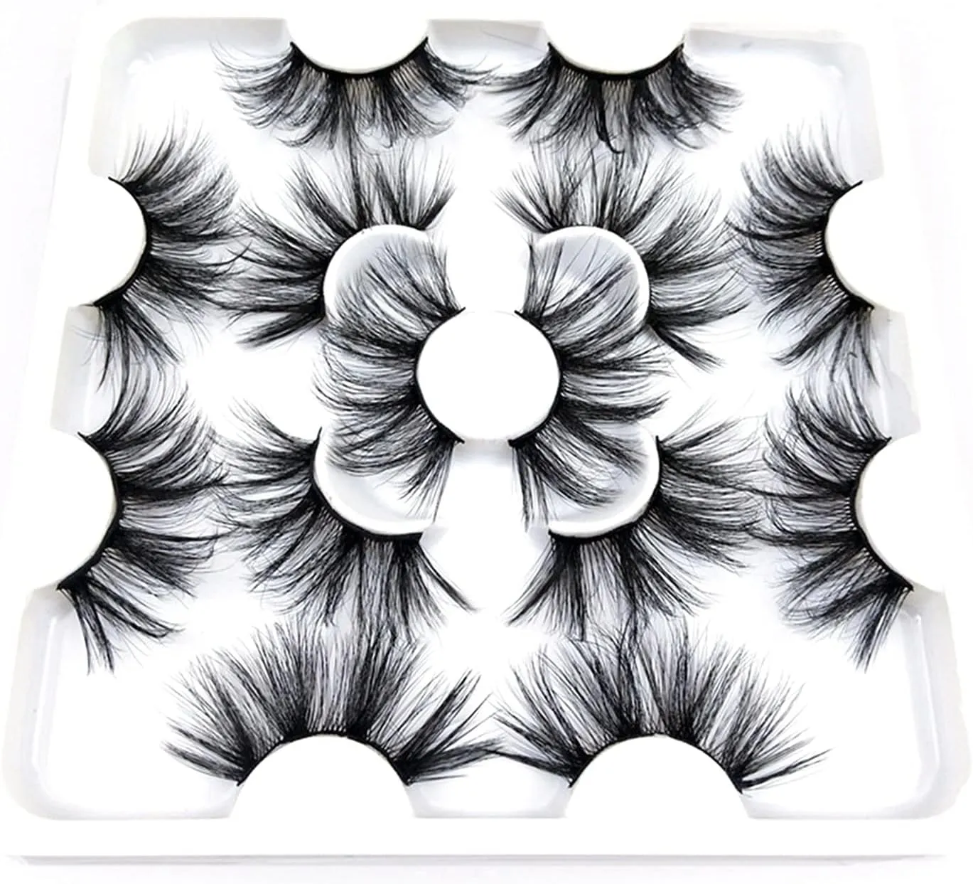 5/7Pairs 25mm Soft Fluffy 3D Mink False Eyelashes Dramatic Long Wispies Lash Extension Natural Volume Beauty Handmade Eye Makeup (Color : 8D007 25mm)