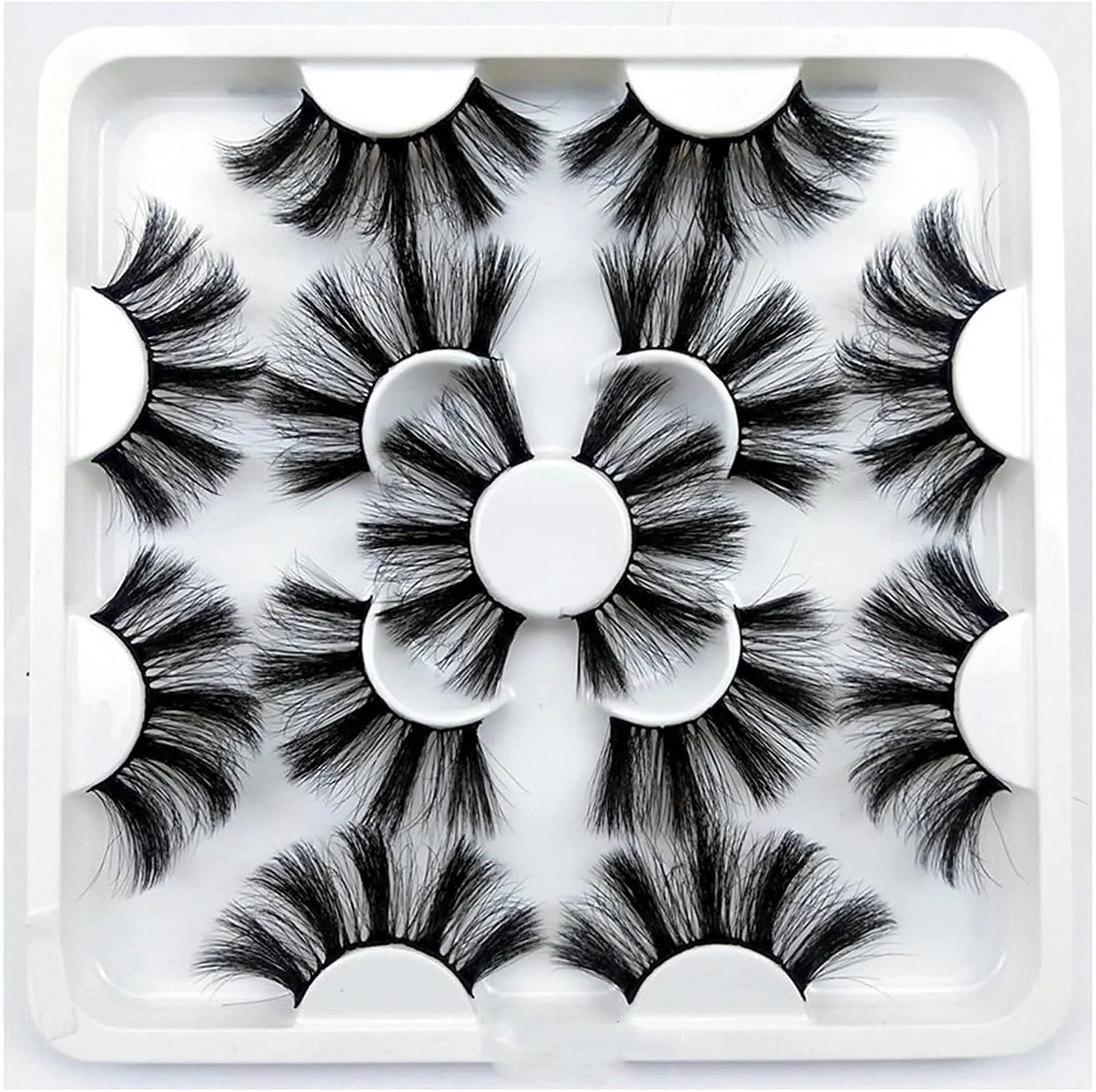 5/7Pairs 25mm Soft Fluffy 3D Mink False Eyelashes Dramatic Long Wispies Lash Extension Natural Volume Beauty Handmade Eye Makeup (Color : 8D010 25mm)