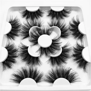 5/7Pairs 25mm Soft Fluffy 3D Mink False Eyelashes Dramatic Long Wispies Lash Extension Natural Volume Beauty Handmade Eye Makeup (Color : KS071 25mm)