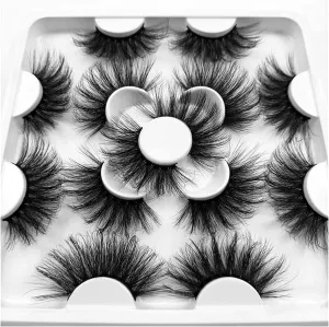 5/7Pairs 25mm Soft Fluffy 3D Mink False Eyelashes Dramatic Long Wispies Lash Extension Natural Volume Beauty Handmade Eye Makeup (Color : KS074 25mm)