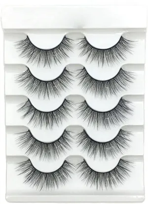 5/7Pairs 25mm Soft Fluffy 3D Mink False Eyelashes Dramatic Long Wispies Lash Extension Natural Volume Beauty Handmade Eye Makeup (Color : Natural 11to13mm)