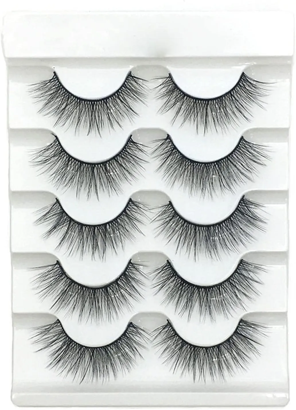 5/7Pairs 25mm Soft Fluffy 3D Mink False Eyelashes Dramatic Long Wispies Lash Extension Natural Volume Beauty Handmade Eye Makeup (Color : Natural 11to13mm)