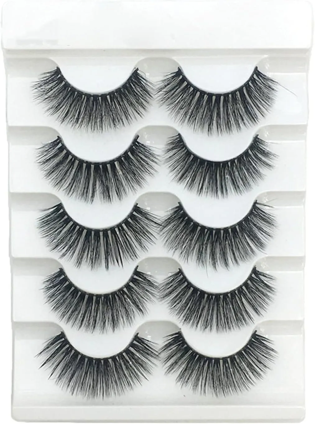 5/7Pairs 25mm Soft Fluffy 3D Mink False Eyelashes Dramatic Long Wispies Lash Extension Natural Volume Beauty Handmade Eye Makeup (Color : Volume 11to13mm)
