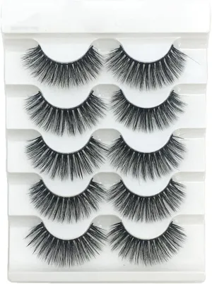 5/7Pairs 25mm Soft Fluffy 3D Mink False Eyelashes Dramatic Long Wispies Lash Extension Natural Volume Beauty Handmade Eye Makeup (Color : Volume 11to13mm)
