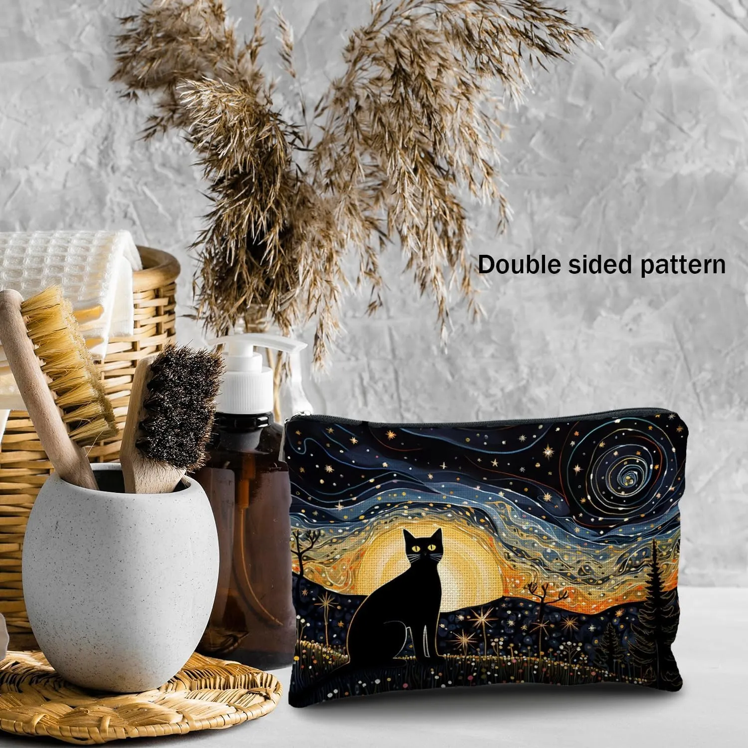 cat lover gifts for women,Cat makeup bag,cat gifts,Cat cosmetic bag,cat gifts for cat lovers,cat gifts for women,cat mom gifts,cat gifts for women girls (star cat)