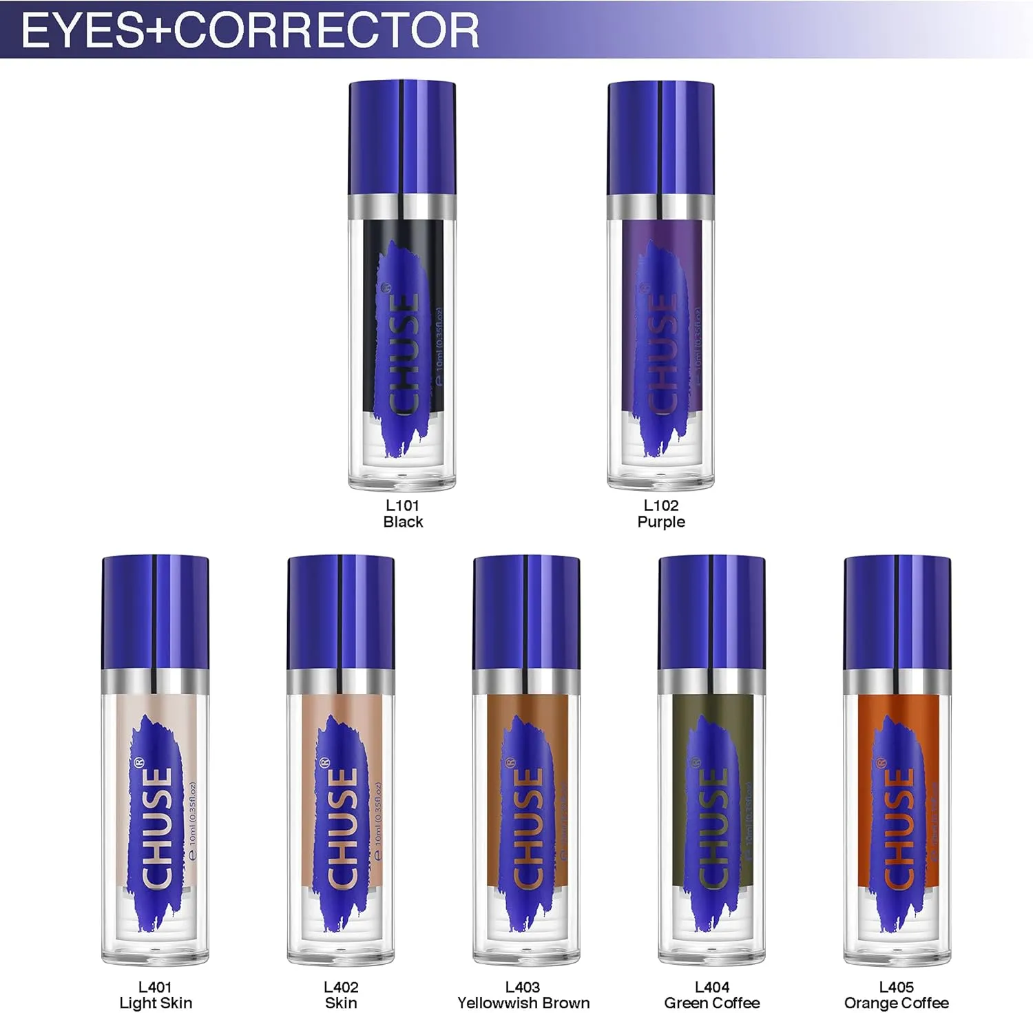 CHUSE PMU Eyebrow Eyeliner Pigments 0.35oz/10ml (L101 Black)