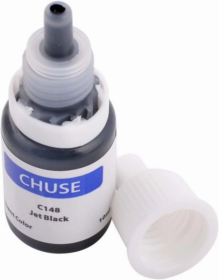 CHUSE Microblading Ink Permanent Makeup Pigment 0.35oz/10ml Eyebrow Ink Microblading Pigment for Eyebrow Eyeliner (C148 Jet Black)