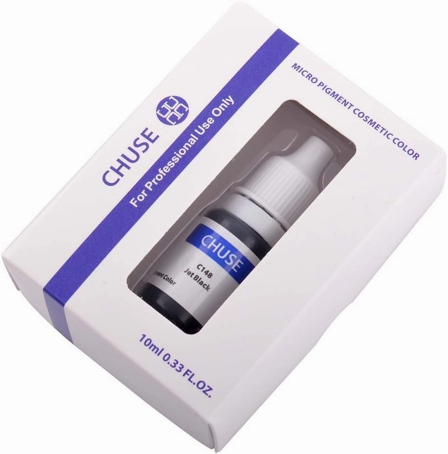 CHUSE Microblading Ink Permanent Makeup Pigment 0.35oz/10ml Eyebrow Ink Microblading Pigment for Eyebrow Eyeliner (C148 Jet Black)