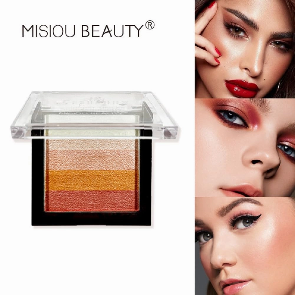 Five - color striped non-faint eye shadow five - color pearl high - light sparkle color eye shadow plate (1)