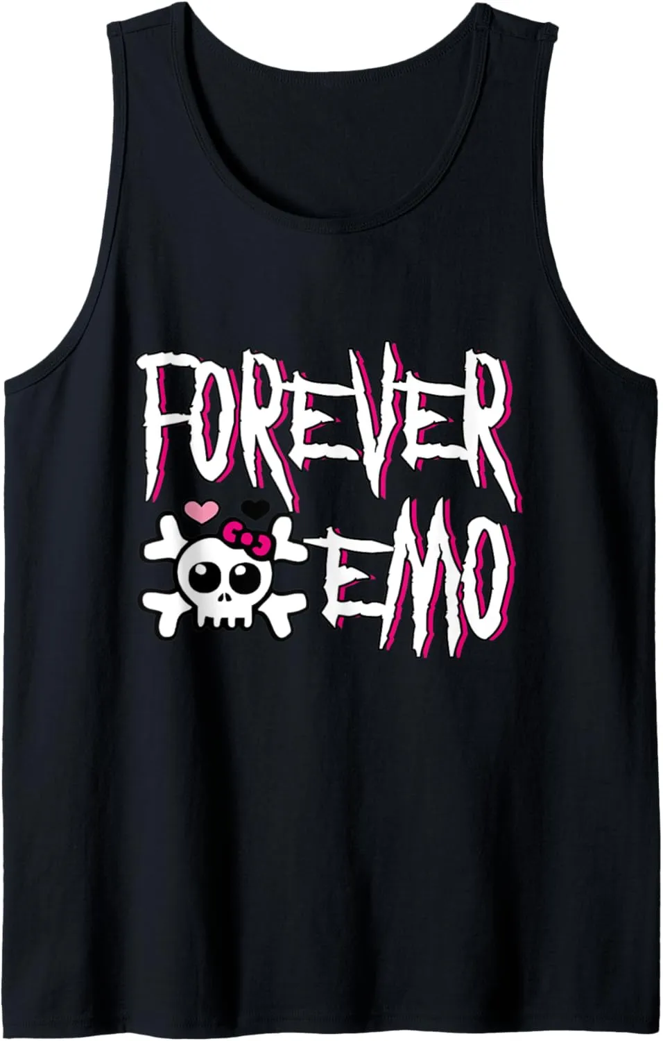 Forever Emo Pink Skull 2000s Kid Love Punk Alternative Scene Tank Top