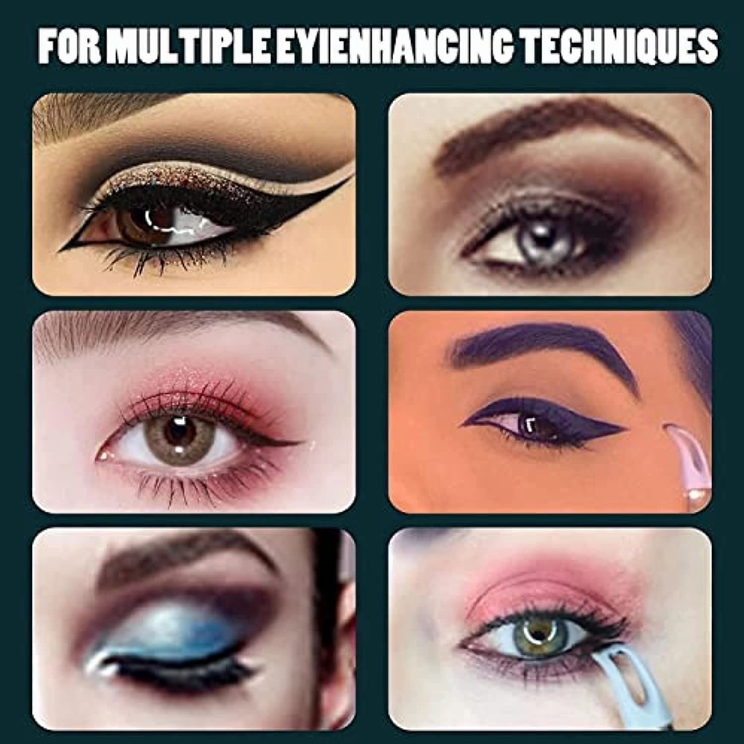 Guide Beauty Eyeliner Applicator, Eyeliner Guide with Eyeliner Cream (Black) and 50 Cotton Swab, Anti-shake Easy to Hold Handle Waterproof Transfer Resistant Guide Wand Eyeliner Tool