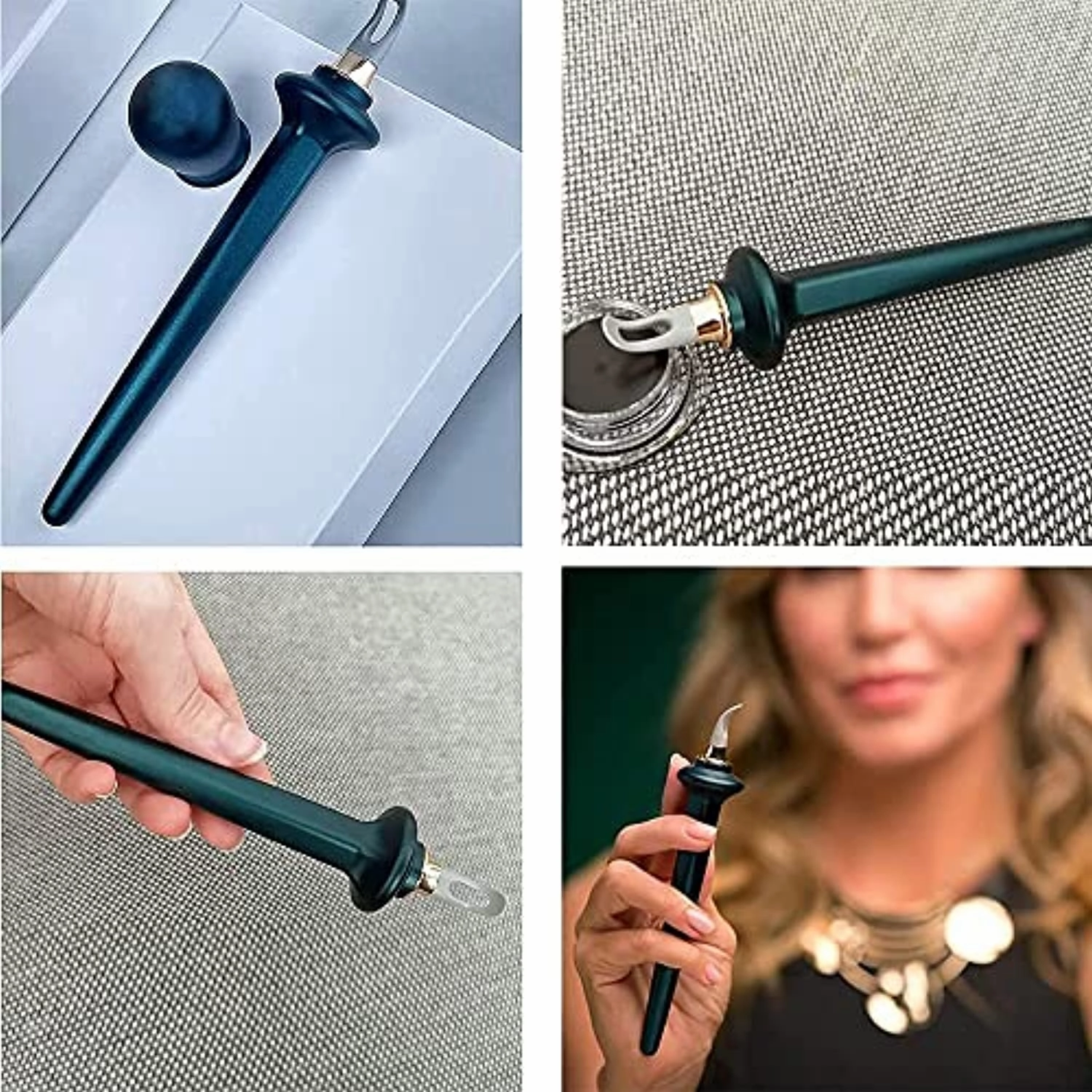 Guide Beauty Eyeliner Applicator, Eyeliner Guide with Eyeliner Cream (Black) and 50 Cotton Swab, Anti-shake Easy to Hold Handle Waterproof Transfer Resistant Guide Wand Eyeliner Tool