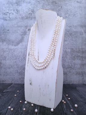 Ivory Pearl Necklace - Infinity Style - Rounds