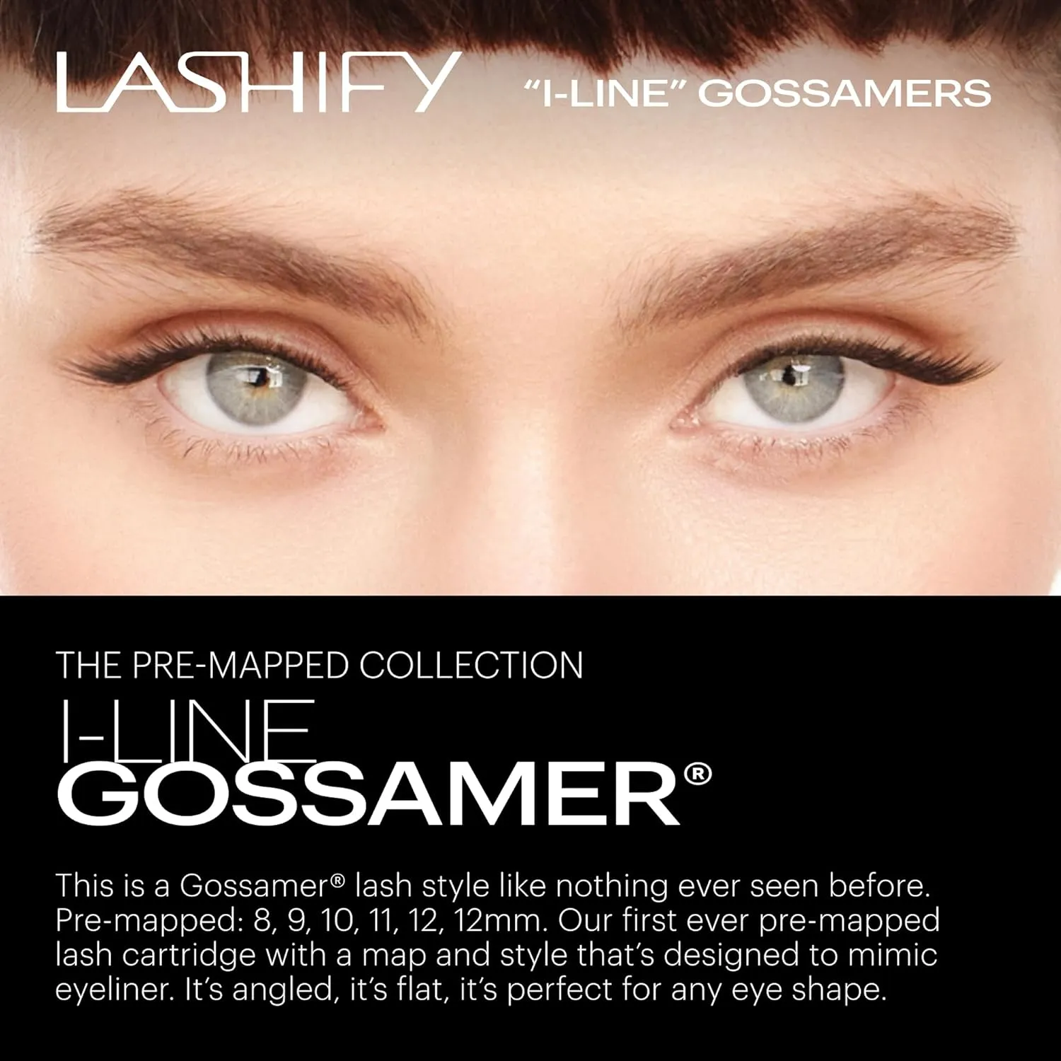 Lashify I-LineLong Pre-Mapped Gossamer, Easy DIY False Lashes to Create an Angled Look and Eyeliner Effect