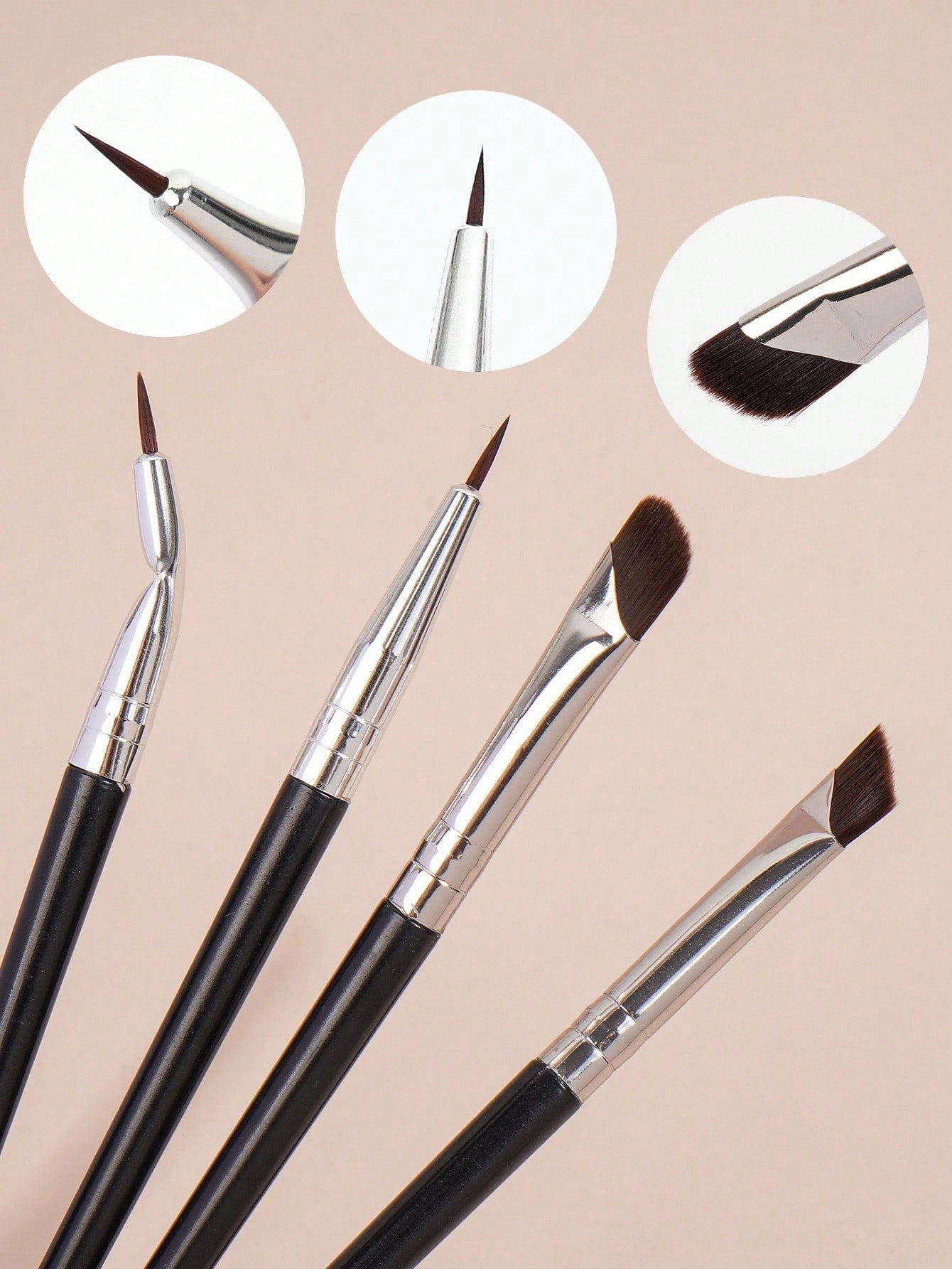 MAANGE 4pcs Professional Eye Makeup Brush Set,Eye Shadow Brush,Eyebrow Brush,Eyeliner Brush,Makeup Tools With Soft Fiber For Easy Carrying,Brush For Travel