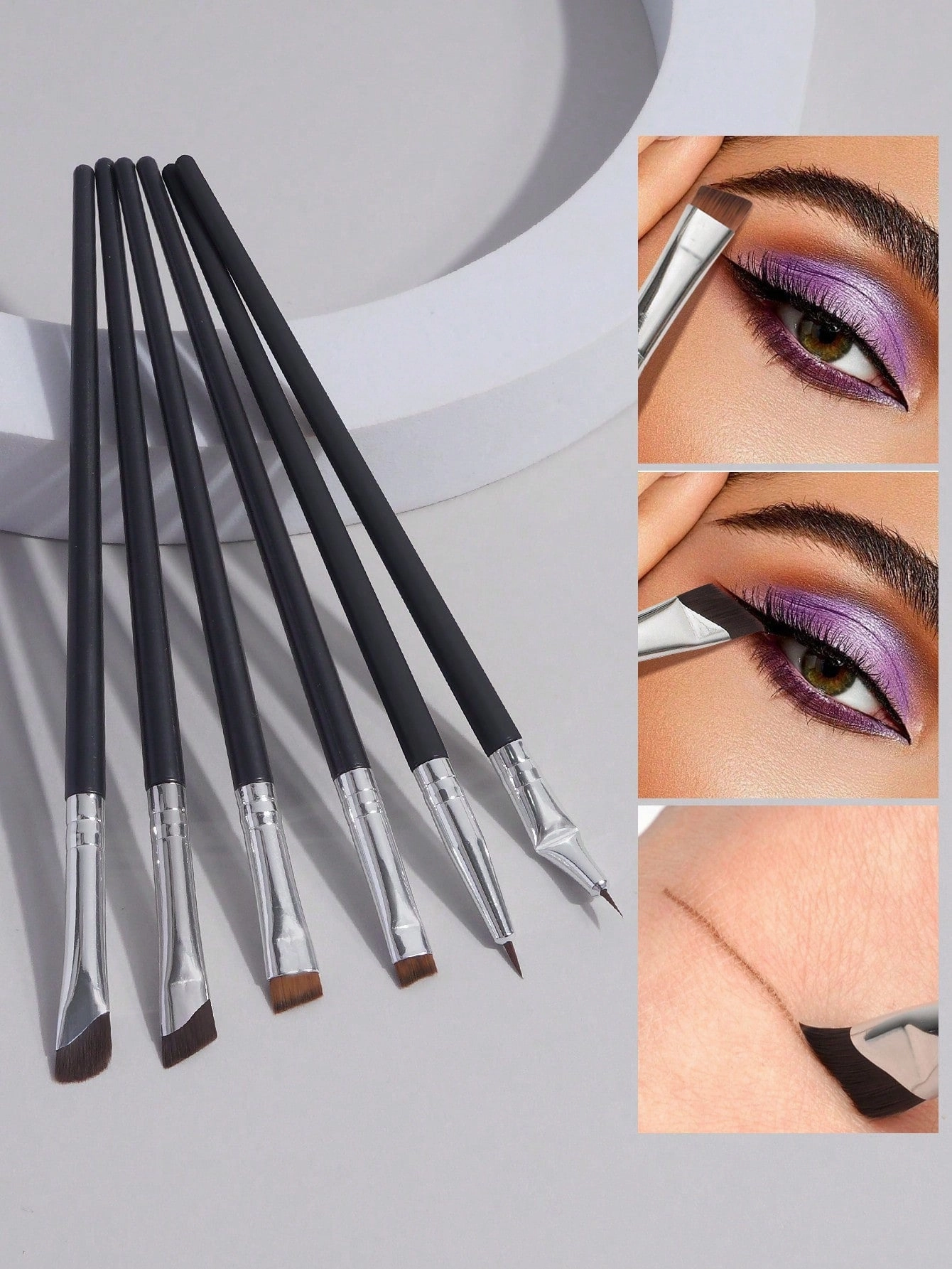 MAANGE 4pcs Professional Eye Makeup Brush Set,Eye Shadow Brush,Eyebrow Brush,Eyeliner Brush,Makeup Tools With Soft Fiber For Easy Carrying,Brush For Travel