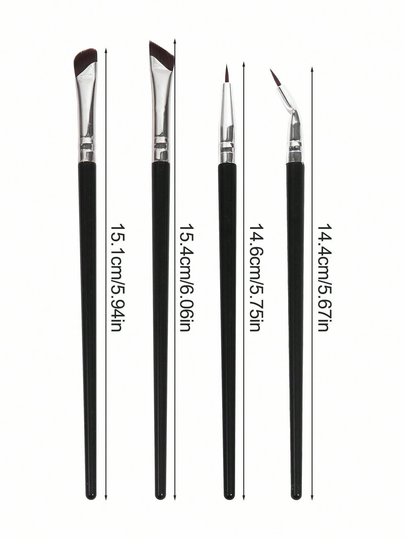 MAANGE 4pcs Professional Eye Makeup Brush Set,Eye Shadow Brush,Eyebrow Brush,Eyeliner Brush,Makeup Tools With Soft Fiber For Easy Carrying,Brush For Travel