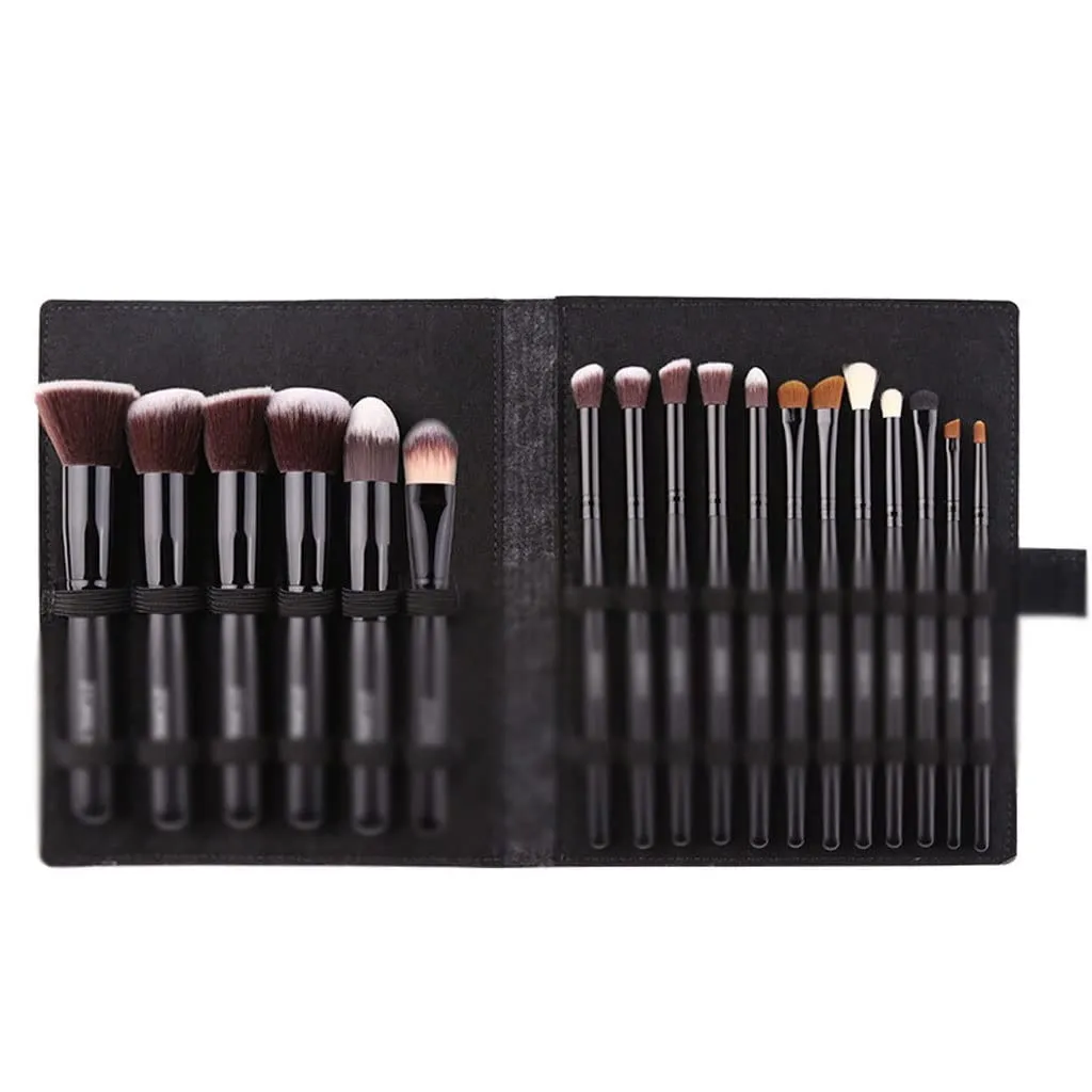 Makeup Tool Set, Black Makeup Powder Brush, 18 Pieces, Complete Set