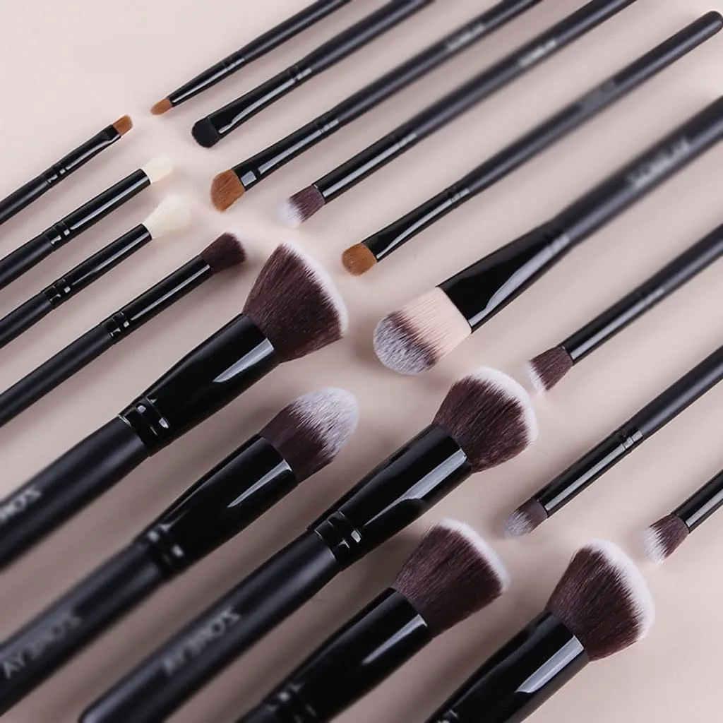 Makeup Tool Set, Black Makeup Powder Brush, 18 Pieces, Complete Set