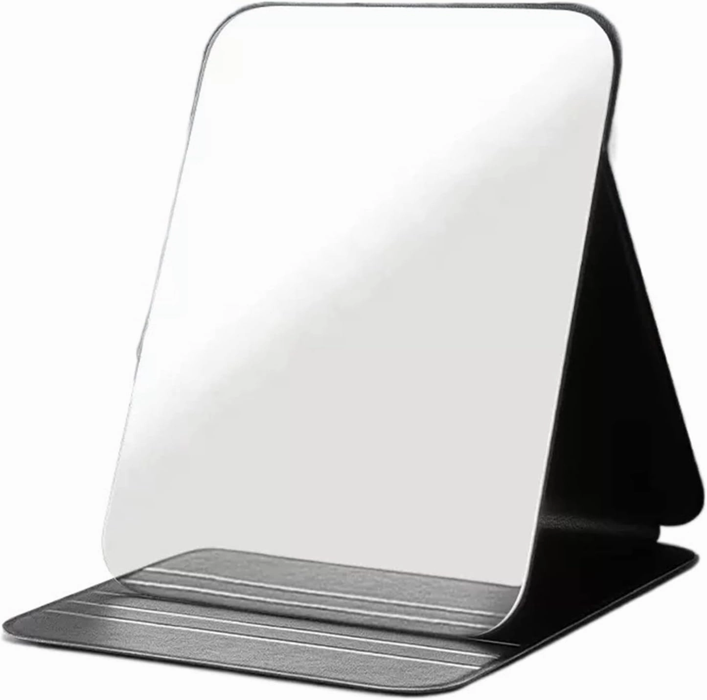 Makeup Mirror Desktop Foldable Makeup Mirror Home Portable Simple Large Desktop Makeup Mirror High-Definition Makeup Mirror Lighted Makeup Mirror(Black,Small)
