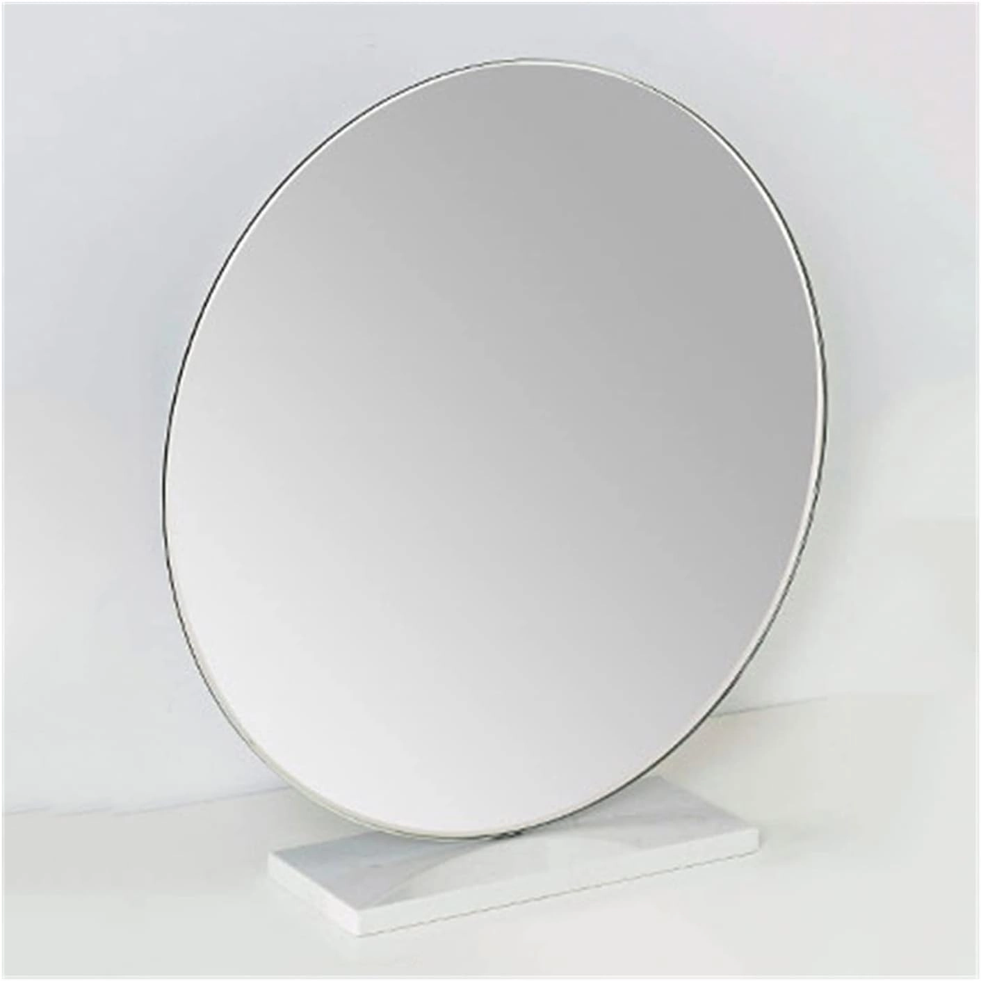 Makeup Mirror Makeup Mirror Desktop Beauty Makeup Simple Dresser Mirror Large Desktop Mirror Modern High-Definition Mirror Dormitory Bedroom Tabletop Vanity Mirror(White,Small)