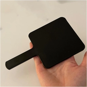 Makeup Mirror Simple Handle Mirror Portable Makeup Mirror Handheld Makeup Mirror Small Mirror Black Square Makeup Mirror Lighted Makeup Mirror