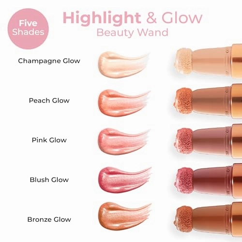 MCoBeauty Highlight & Glow Beauty Wand, Pink Glow, Luminous Highlight for Radiance Skin, Vegan, Cruelty Free Cosmetics
