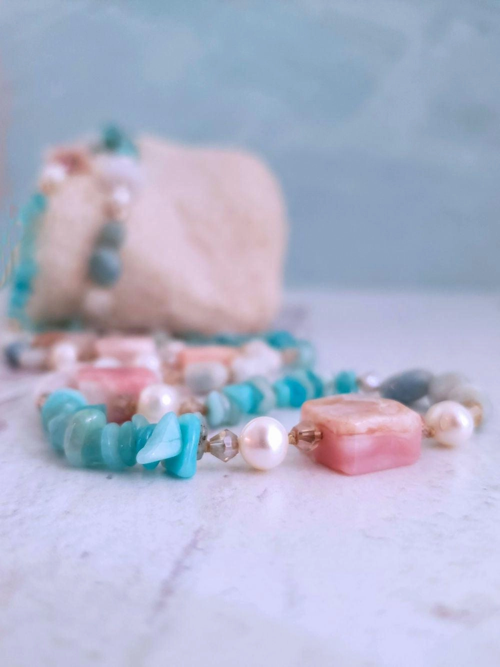 Mixed Gemstone Necklace - Long