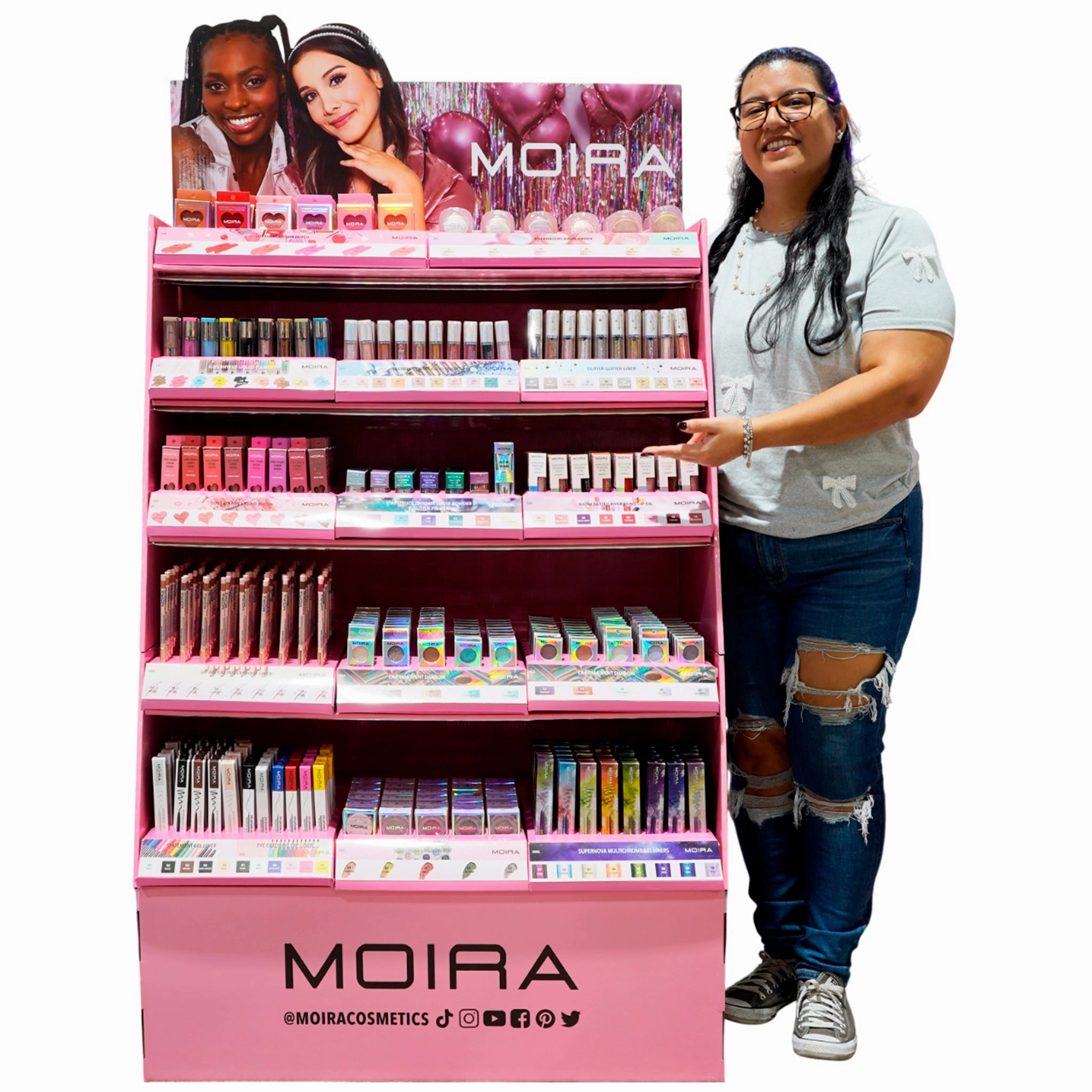 Moira Beauty 5 Tier Cardboard Floor - Wholesale Display 718 Unit (PINKCARTON-A)