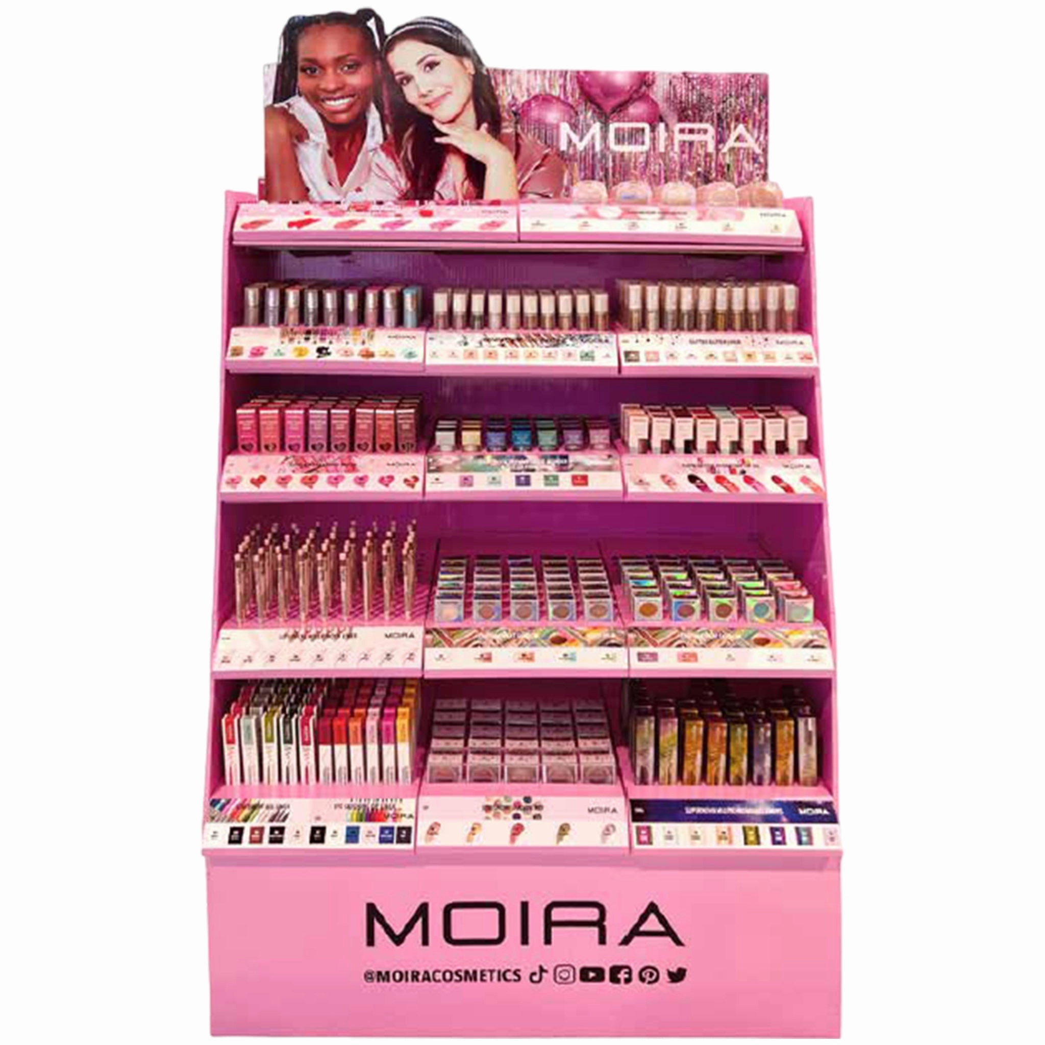 Moira Beauty 5 Tier Cardboard Floor - Wholesale Display 718 Unit (PINKCARTON-A)