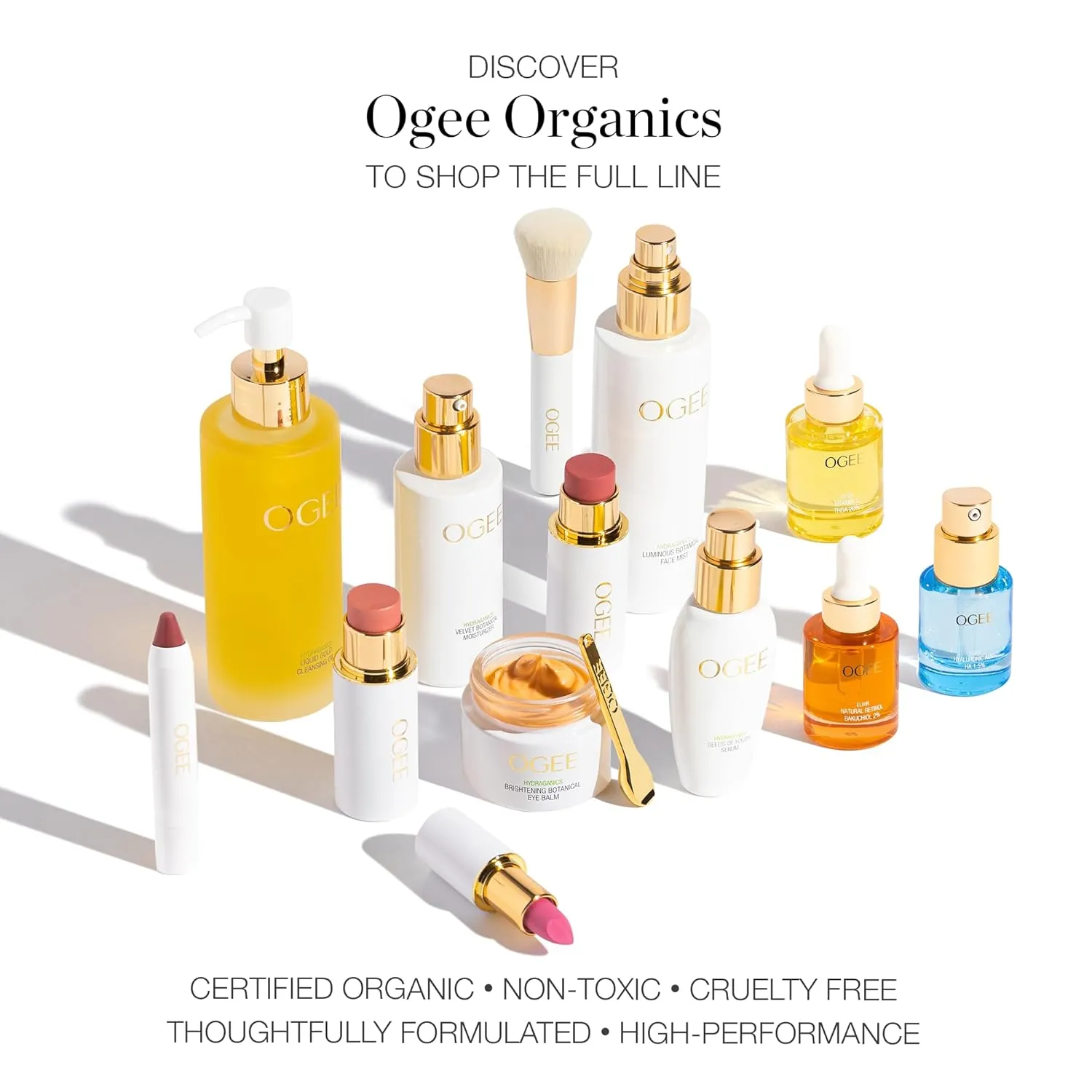 Ogee Sculpted Face Stick (OPAL - STARLIGHT WHITE) Certified Organic Highlighter Makeup - Multi-Use Glow Highlighter Stick