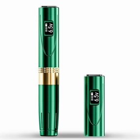P1 Wireless Permanent Makeup Machine - Rotary Tattoo Machine Pen for Microblading Eyebrow, Eyeliner, Lip, Cosmetic Tattoo - Lightweight, Slim, Ideal for Women Artists, Green