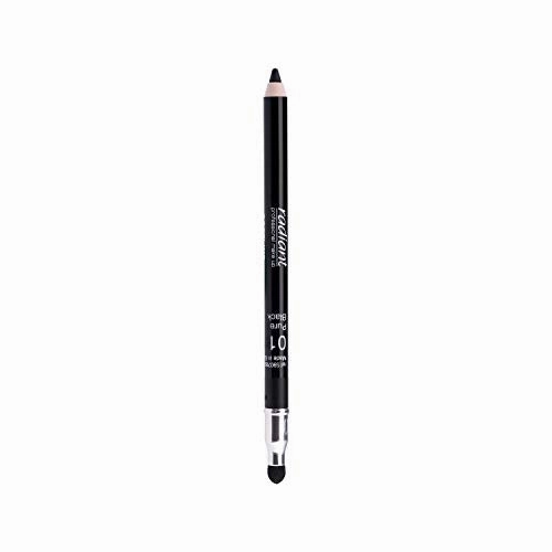 Radiant Professional Softline Waterproof Eye Pencil, Ultra Soft Eyeliner with Smudger for the Perfect Smokey Eye, Long Lasting Pencil Liner with Vitamin E & Jojoba Oil, Pure Black (01)