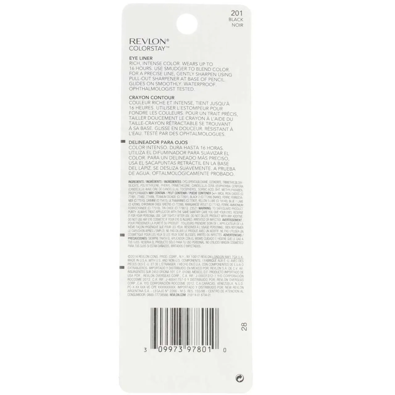 REVLON ColorStay Eyeliner with SoftFlex, Black 201, 0.01 Ounce (28 g) (Pack of 2)