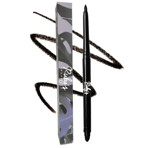 RUBY'S ORGANICS Kohl Eyeliner Smoked Black | 3 in 1 Brow Filler   Kajal   Eyeliner | With In-built Smudger, Extra Smooth| Organic Eye Makeup, 0.35g Matte Finish