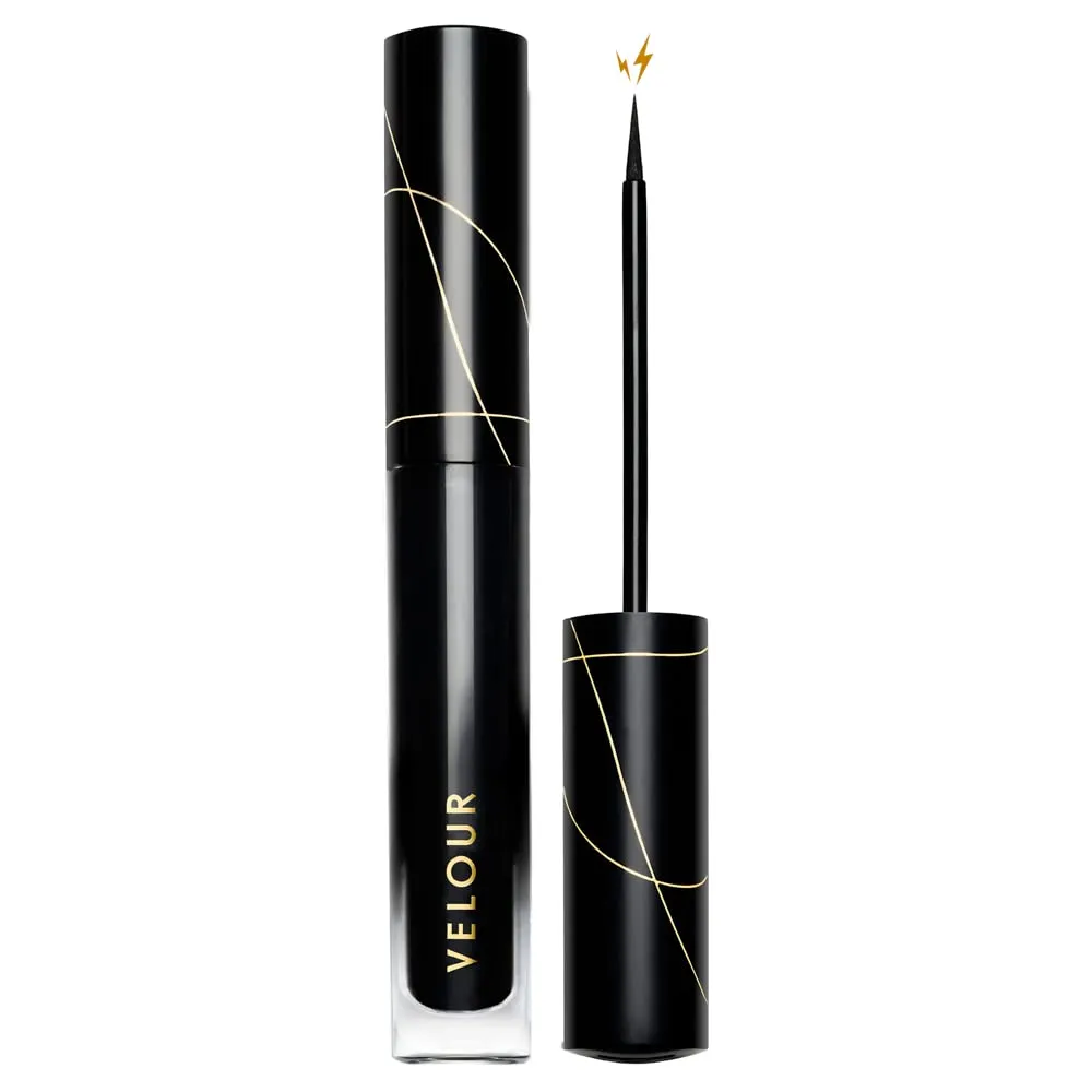Velour Magnetic Lash & Go Eyeliner - Fine Tip Liquid Magnetic Eyeliner   Lash Glue Hybrid for Magnetic Eyelashes & False Lashes - 2-in-1 Self Adhesive Eyeliner for Magnetic Lashes - 3.5 ml (Black)