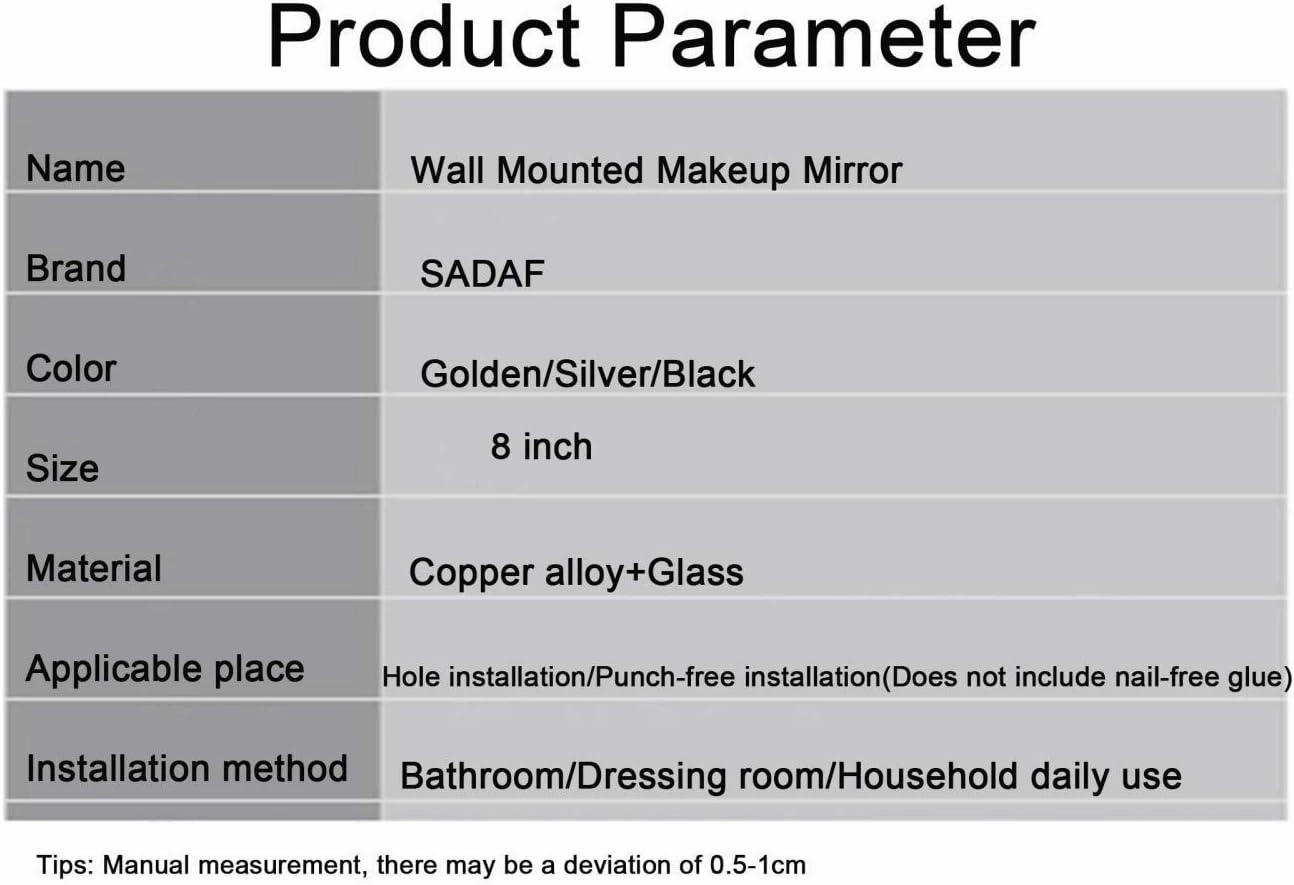 Wall Mounted Makeup Mirror, Double Sided Magnifying LED Mirror, Bathroom Mirror, 360°Swivel and Extendable, Shaving Mirror with Plug-in/Wiring/Black/Wiring