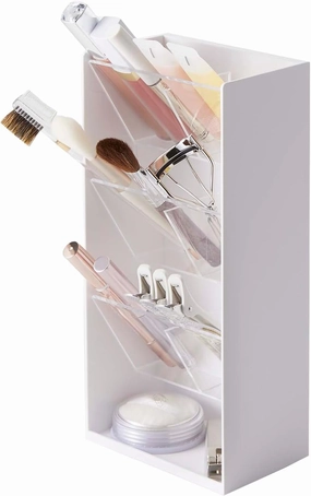 Yamazaki Home Tower Jewelry & Makeup Organizer, Standup Cosmetic Storage Box, Display Case - Angled - Abs Plastic