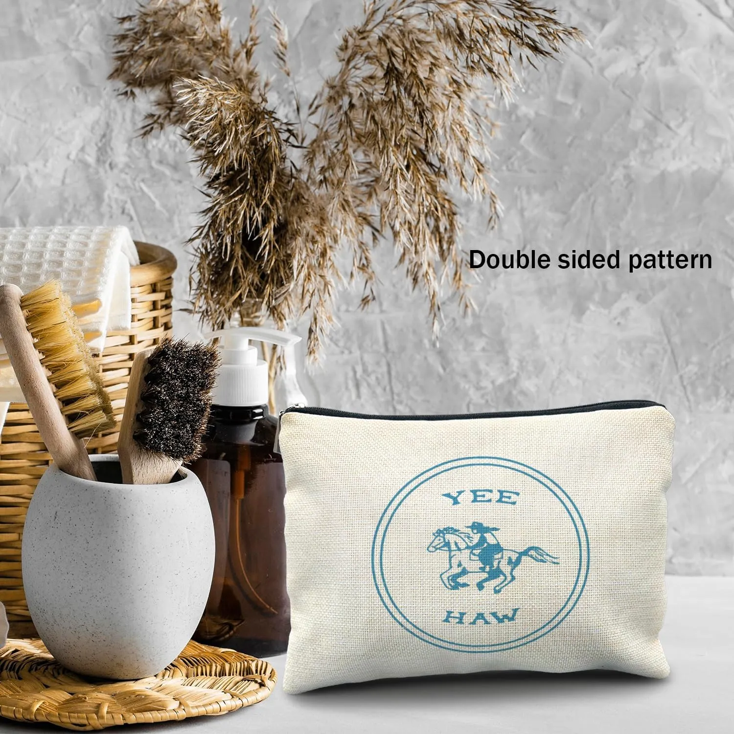 Yee Haw Cowgirl Makeup Bag - Perfect for Women's Western Gifts